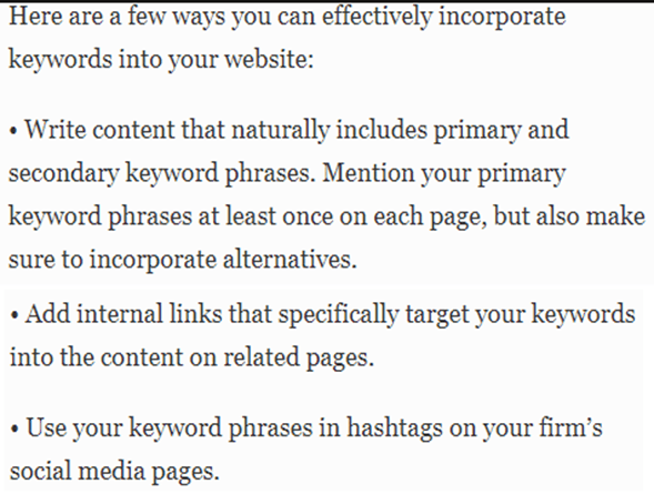 add keywords on website